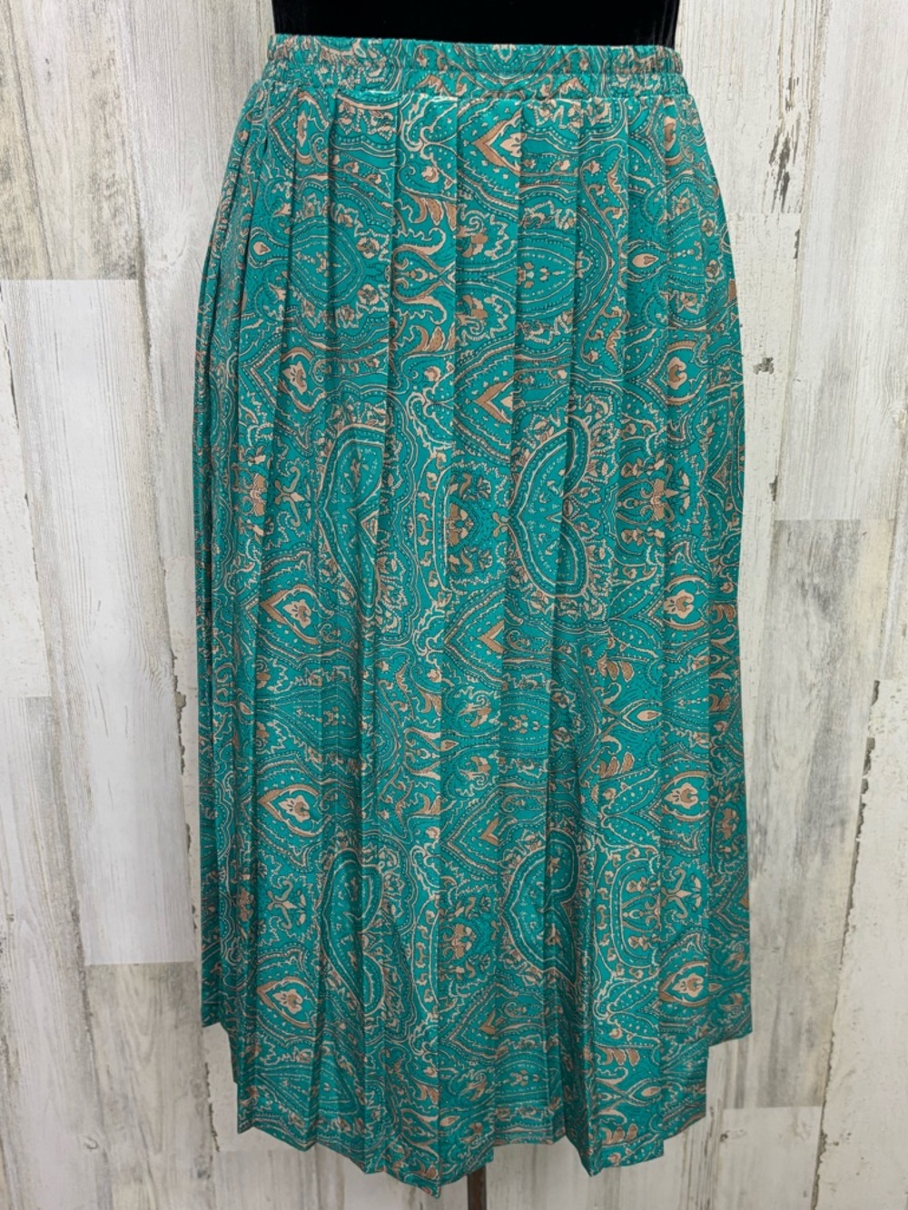 Leslie Fay Vintage Plus Size Petite Pleated Paisley Midi Skirt‎